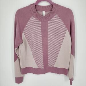 Lululemon Here For Serenity Sweater M Crewneck Pullover Cashlu Knit Pink Taupe